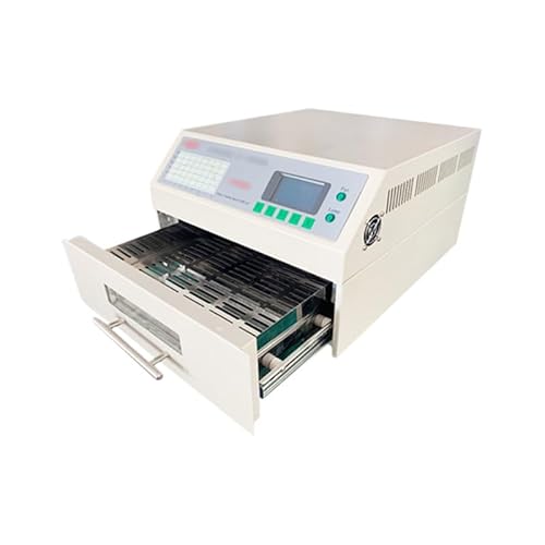 Reflow Oven, 1500W IR Convection Oven with PC Connectivity, 8 Pre-Set Waves, 280°C, Drawer Style for SMT PCB LED Board Soldering
