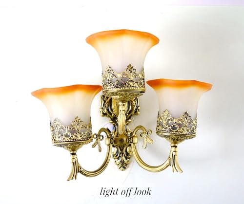 Image of WHITERAY Black Antique Designer Imported Wall Light Wall lamp for Bedroom, Living Room,Kitchen, Bars, malls, Besides The Bed, Balcony Home Decoration (1113 (Tripple) Without Bulb)