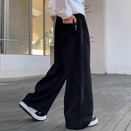 2025 Boys Girls Baggy Sweatpants Straight Leg Open Bottom Athletic Wide Leg Soft Elastic Casual Sports Joggers Pants4