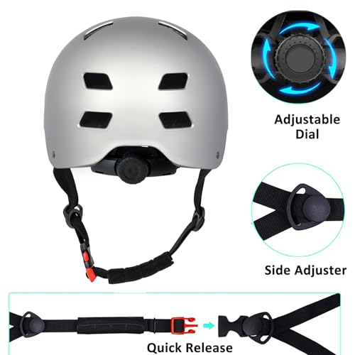 Image of Skateboard Bike Helmet,3 Sizes for Adults Youth Teen Kids Toddler | Adjustable for Men Women Boys Girls,Safety Certified Multi-Sport for Scooter Skate Bicycle Skating Rollerblading
