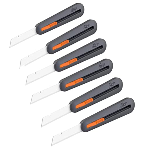 Image of Slice Manual Utility Knife | Heavy Duty Box Cutter | Safe Ceramic Blade Lasting 11x Longer than Metal | 6 Pack