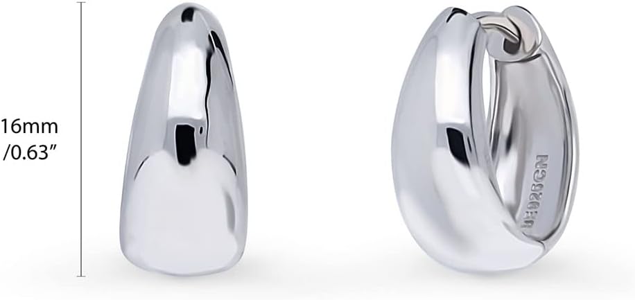 BERRICLE Sterling Silver CZ Dome Fashion Hoop Huggie Earrings for Women, Cubic Zirconia, Rose/Yellow Gold Flashed, Small/Medium Size (0.5-1 Inch) - Image 2