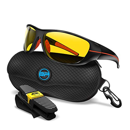 BLUPOND Night Driving Glasses - Chopper - Semi Polarized Night Diver Clear Vision Motorcycle Riding - TAC Anti Glare