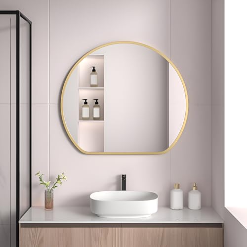 Miroir mural demi-cercle chic avec cadre aluminium durable