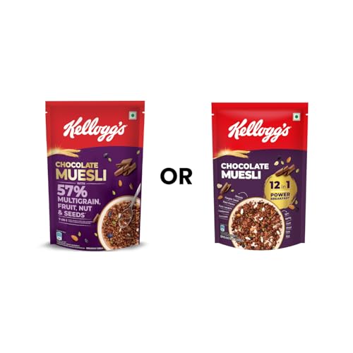 Kellogg's Chocolate Muesli 450g | 12-in-1 Power Breakfast | India s No. 1 Muesli | Multigrain Breakfast Cereal