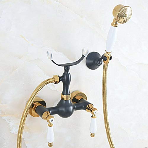 Robinet de douche en laiton noir et doré de luxe style G Kna533