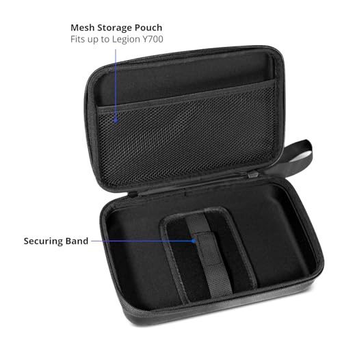 Image of abxylute Portable Nylon Carrying Bag S9 Gaming Phone Controller, with Mesh Pocket, Dual Zippers, Securing Band and Wrist Strap (Black)