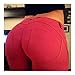Produktbild HNZZ Sporthose Damen yogahose Frauen-Gamaschen der niedrigen Taille drücken knöchellange Eignungs-Gamaschen-Art- und Weisetraining-weibliche elastische Silm Jeggings hoch (Color : Red, Size : S)