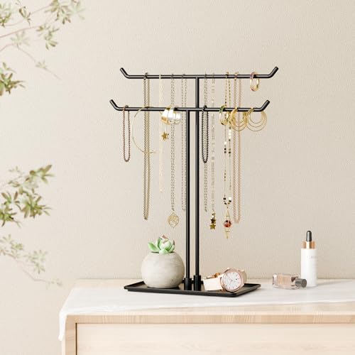 Necklace Stand: Black Metal Necklace Organizer for Home Decor2