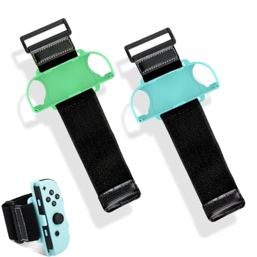 KSJEHW 2 Piezas Accesorios para Gamepad, Pulseras Just Dance, Dance 2026 2023 2022 2021, Zumba Burn It Up, Ring Fit Adventure para Adultos y niños(Azul, Verde)