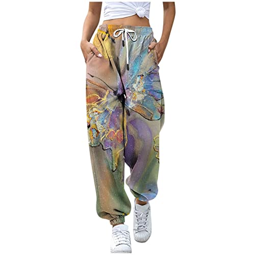 Hatop Women's Joggers Sweatpants Graphic Sport Jogging Pants Casual Sweatpants Casual Trousers, Green-11