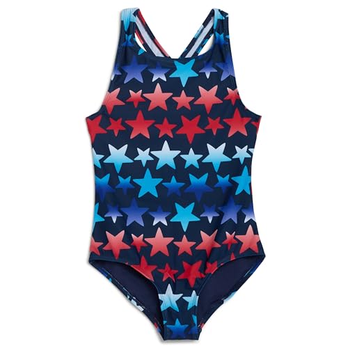 Image of Lands' End Girls' UPF 50+ Stretch Crisscross Back One Piece Swimsuit