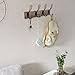 Homagic Rustic Wall Mounted Coat Hook with 4 Farmhouse Hooks - Solid Pine Wood Towel and Coat Rack for Bathroom, Entryway, Kitchen - Brown