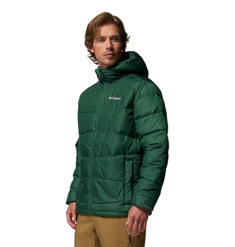 Columbia Men's Fivemile Butte 2 Hooded Jacket, Hooded Puffer Jacket, Rain Forest, Medium - Image 2