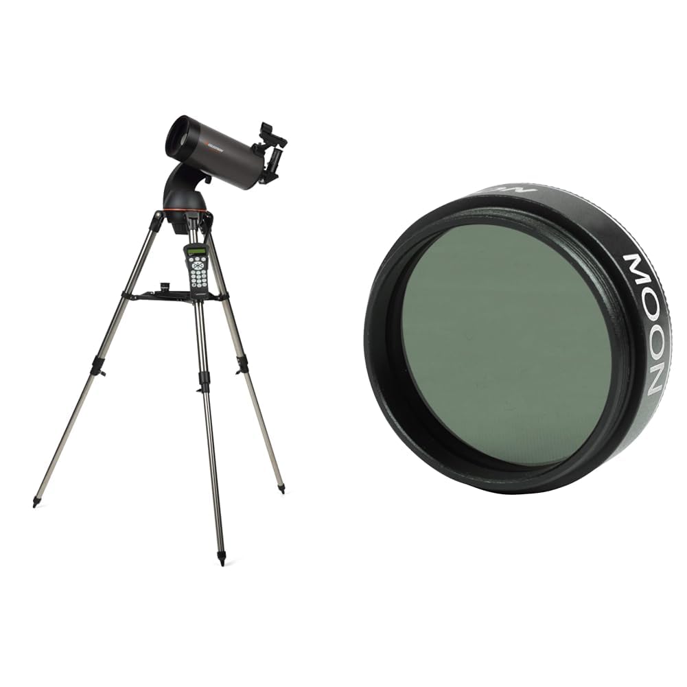 Celestron 22097 NexStar 127SLT-Mak Telescopio portatile computerizzato Maksutov-Cassegrain, grigio & 94119-A Filtro lunare 3 cm Adatto all'osservazione lunare, ai pianeti extra luminosi