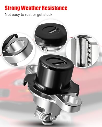 Image of Doors & Hatch Lock Cylinder Set Fit for Chevrolet Camaro Pontiac 1993-2002 | Replace PY472, Front Door Tailgate Lock Cylinder with Black Face Caps