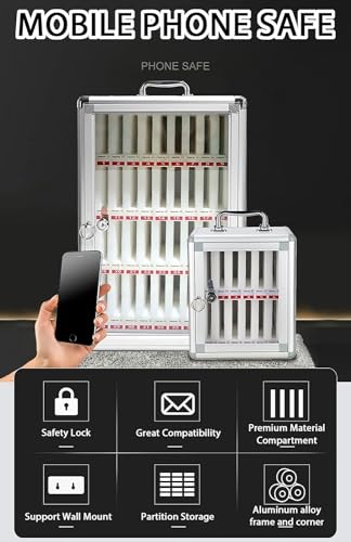 Gabinete de almacenamiento para teléfono celular antirrobo con llave para aulas 4