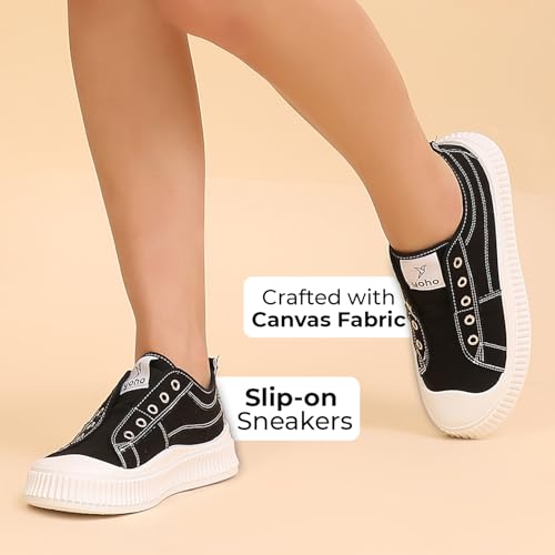 Image of YOHO Cruise Women's Without Lace Trendy Stylish Canvas Slip-On Sneakers (SoS)
