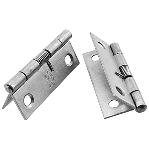 Mtqy Spring Hinge 4Pcs 50Mm/2Inch 304 Stainless Steel Self-Closing Door Hinges With 16Pcs Screws Self Closing Hinges #TOP2