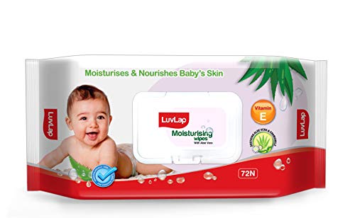 Image of LuvLap Paraben Free Baby Wipes with Aloe Vera, with Fliptop Lid (72 Wipes /Pack) & LuvLap Liquid Cleanser, Anti-Bacterial, Food Grade, For Baby Bottles, Accessories and Vegetables, 500ml