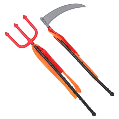 Yardwe 2pièces Lot de Faux Jouets Et Tridents du Diable pour Déguisement Halloween Accessoires De Costume Plastique