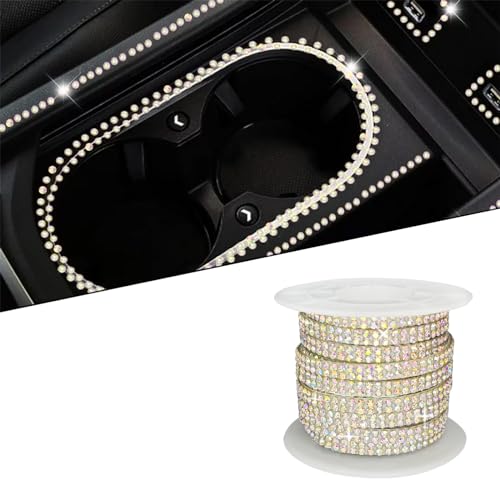Hirificing Colorful Bling Car Decorations Rhinestone Trim Self Adhesive, 16.4