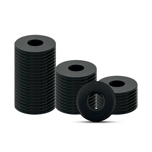 FloraVigo 42 Pcs M5 rondelles metal, 304 Rondelles en acier inoxydable, rondelles noires, adaptées aux vis et boulons filetés, pour la réparation à domicile, au bureau et à l'atelier