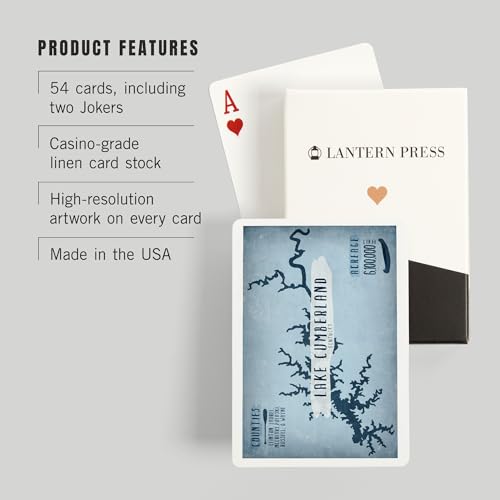 Baraja de cartas tamaño póker 52 piezas Lake Cumberland miniatura 3