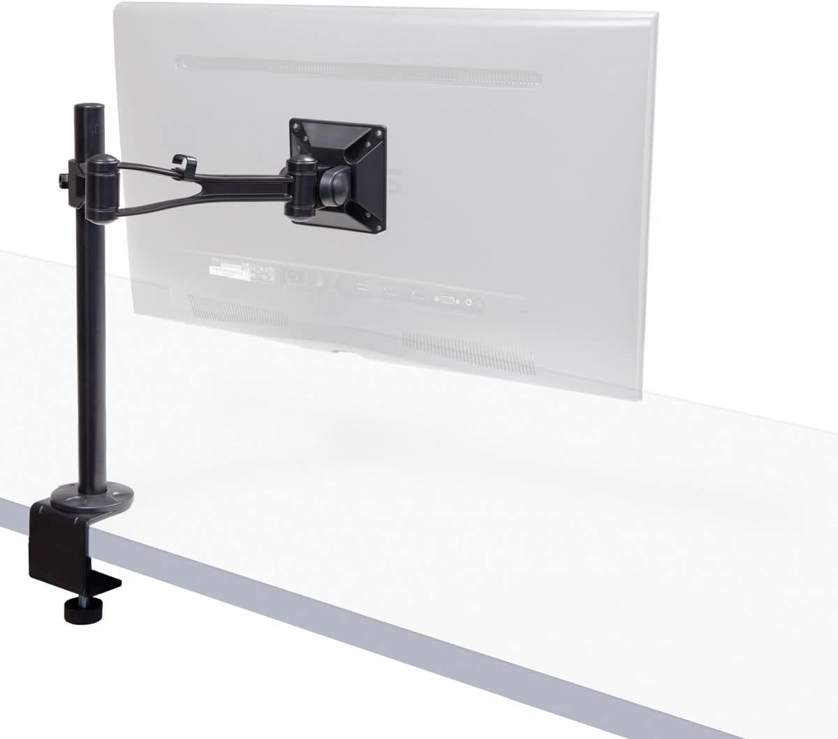 Height Adjustable Single Monitor Stand for Up to 27-inch Screens - VESA Mount Desk Mount Computer Monitor Stand