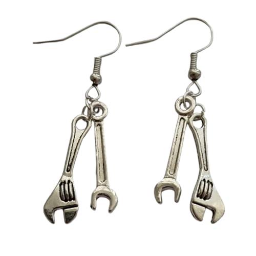 Tiny Wrench Earrings, Mechanic Tool Charm, Quirky Geek Jewelry