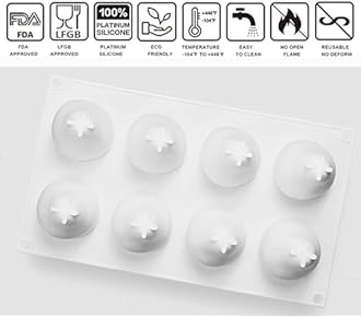 OCPO KITCHEN 3D Pear Silicone Mold for Baking Mousse Cake French Dessert Pastry Chocolate Pudding Cupcake, Non-Stick and Easy Release, Pear Shaped (8-Cavity)