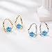 2 Pairs Halolux Lymphvity Germanium Earrings,Flysmus Halolux Lymphvity Drainage Cubic Zirconia Earrings Lymphati Activity Hoop Earrings for Women Lymphvity Therapy Earring Jewelry (Blue)