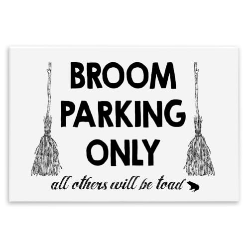 Witty Halloween Witch Broom, 13 x 19 Inch Mounted Print on Wall Plaque