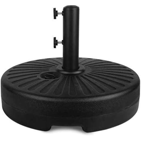 PULNDA Outdoor Umbrella Base Stand, Patio Umbrella Base Water Filled Stand, Heavy Duty Umbrella Base with Steel Holder for Outdoor Patio Lawn Garden Cover