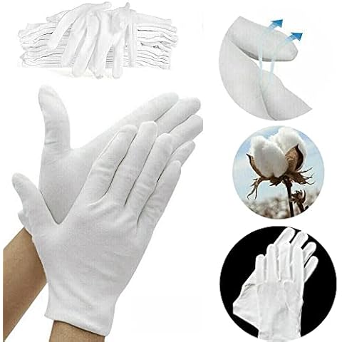 Buy-Simplicity® Pack of 2 White Cotton Hand Gloves for Men Women | Long-lasting Soft Touch Cotton Gloves | One Size Fits All for All Seasons Cover