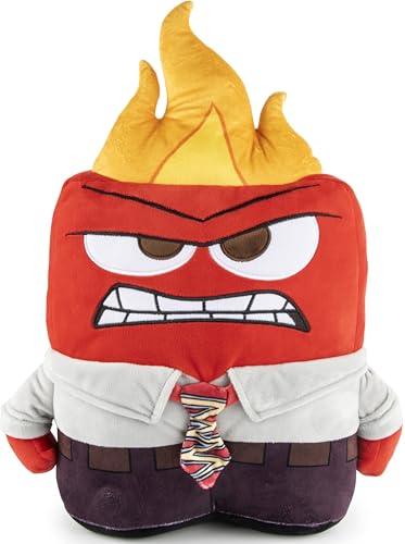 Jay Franco Disney Plush Pillow Buddy - Soft Plushie Stuffed Pillow, 14 Inches, Red - Anger