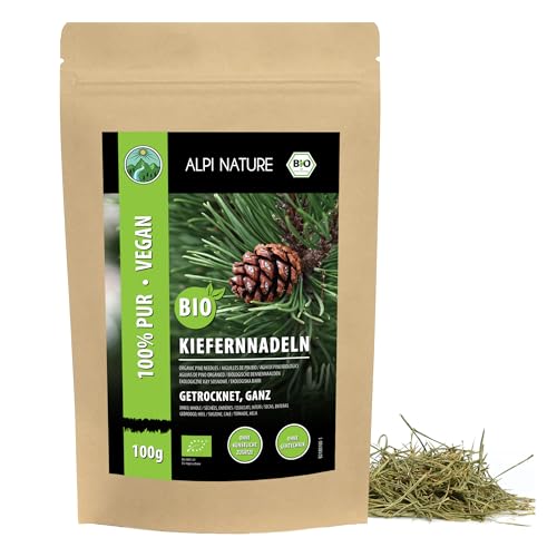 Alpi Nature Agujas de Pino Infusión Orgánica 100g, Agujas de Pino Secas Enteras, Té Orgánico Suelto