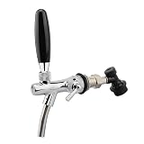 Verstellbare G5/8 -Bierarmatur Chrom Plattierung Bierhahn mit langem schwarzem Griff Homebrew Making Drink Tap Bar Accessoires(Beer tap)