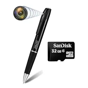 PKST Smart Pen Camera 85 Minutes Pen Battery Life with 32GB Card Mini Slim Body Pen 1080p Camera Video Audio Recording for Home, Office and Classroom Wireless Camera (Pen camea 32gb)