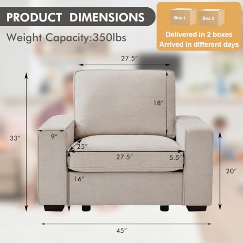 TEKAMON-45-Accent-Chair-with-Seat-Storage-Oversized-Wide-Single-Sofa-Chair-Modern-Chenille-Fabric-Armchair-for-Living-RoomOffice-with-Wide-Armrests-Side-PocketsUSB-Port-Washable-Covers1P TEKAMON 45 Accent Chair with Seat Storage Oversized Wide Single Sofa Chair Modern Chenille Fabric Armchair for Living RoomOffice with Wide Armrests Side PocketsUSB Port Washable Covers1P