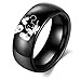 XAHH Love Heart Rings for Couples Mickey Minnie's Kiss Matching Romantic Promise Rings Black Wedding Bands Set for Him and Her Stainless Steel Band Men Size 8