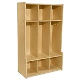 Contender 3-Section Coat Locker with Bench & Cubbies Storage Shelves, Backpack Hook, Shoe Bench...