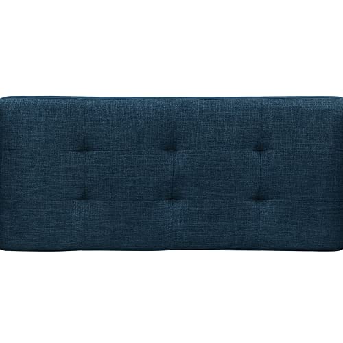 Convenience Concepts Designs4Comfort Garbo Upholstered Storage Bench 51.25" - Contemporary Storage Ottoman Bench For Living Room, Dining Room, Office, Dark Blue Fabric #TOP7