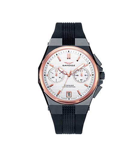 Sandoz Caractere Crono - Orologio Uomo In Titanio IP Gun Con Cinturino In Caucciù - Edizione Limitata