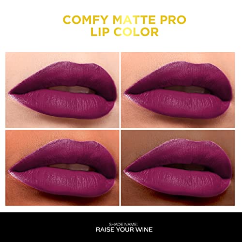 Image of FACESCANADA Comfy Matte Pro Liquid Lipstick - Raise Your Wine 03, 5.5 ml | 10HR Longstay | Intense Color | Macadamia Oil & Olive Butter Infused | Lightweight Super Smooth | No Dryness | No Alcohol