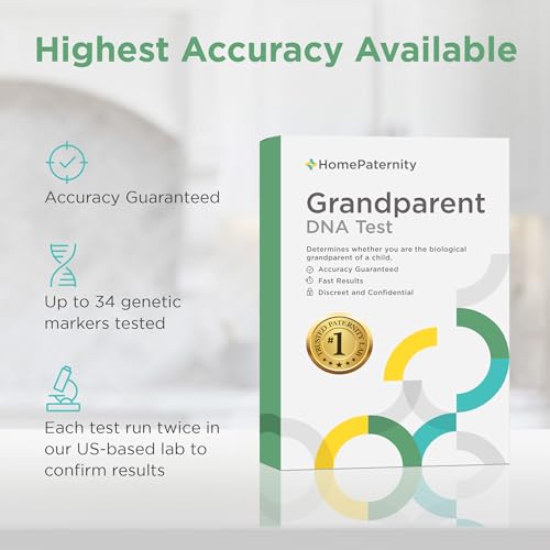 Image of HomePaternity Grandparent DNA Test, USPS Return, Fast Results, Highest Accuracy Available, All Lab Fees & Shipping Included, Grandchild Test, Test Paternity Without Father