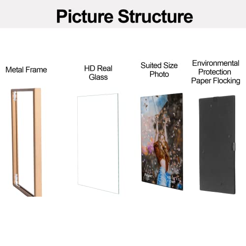 3.5X5 Picture Frame Set Of 4 - Wallet Size Small Brass Photo Frames For 3.5 X 5 Photos Display Horizontal And Vertical For Desk Top And Wall Hanging, Metal Thin Modern And Simple Style (4 Pack) #TOP3