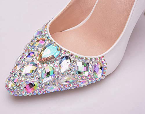 Sandales compensées au design blanc et multicolore exclusif MinitooUK MZ8431 de 9cm - 6