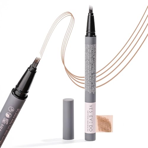 Image of Light Brown Eyebrow Pencil, Strawberry Blonde Eyebrow Pen for Women,4-Tip Precision Brow Pen, Eyebrow Pencil with Hair Stroke, 24H Long Wear YES.EYE DO (Walnut Whisper-Light Brown)