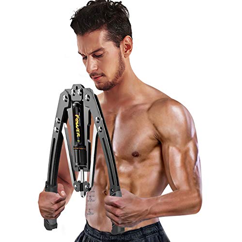 Vivitory Adjustable Hydraulic Power Twister Arm Forearm Exerciser 22-440Lbs Home Chest Expander For Arm, Biceps, Abdomen, Shoulder And Chest Muscle Strength Training (Grey) #TOP2
